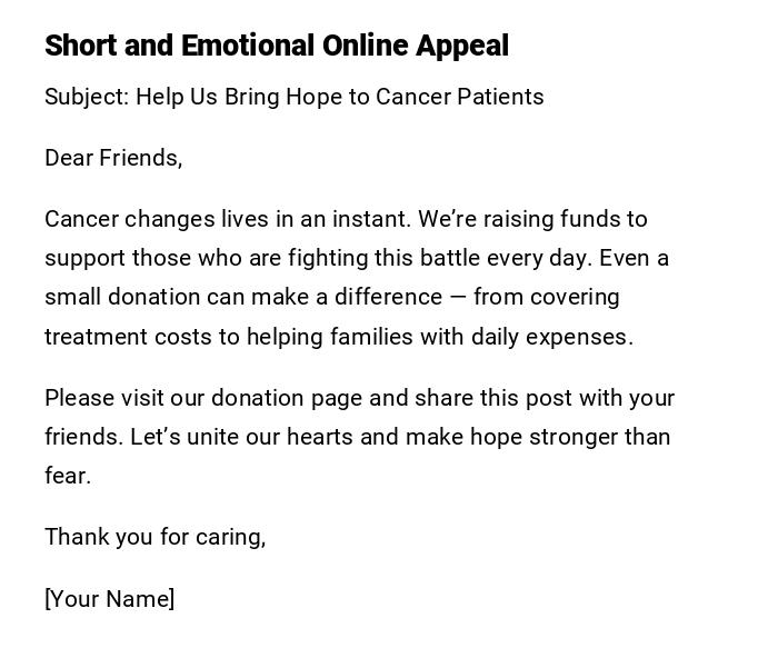 Short and Emotional Online Appeal