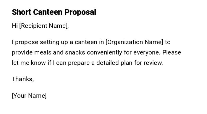 Short Canteen Proposal Short Canteen Proposal