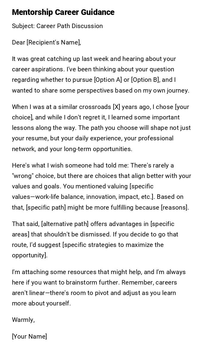 Mentorship Career Guidance