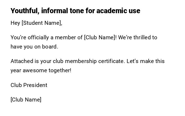 Youthful, informal tone for academic use Youthful, informal tone for academic use