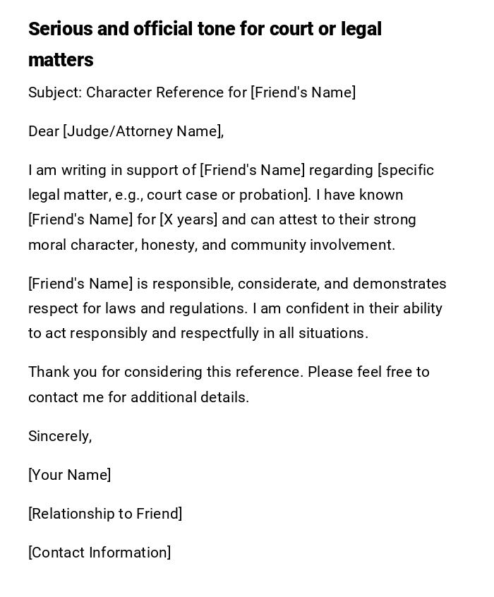 Serious and official tone for court or legal matters Serious and official tone for court or legal matters