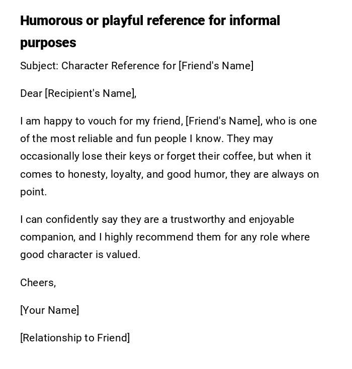 Humorous or playful reference for informal purposes Humorous or playful reference for informal purposes