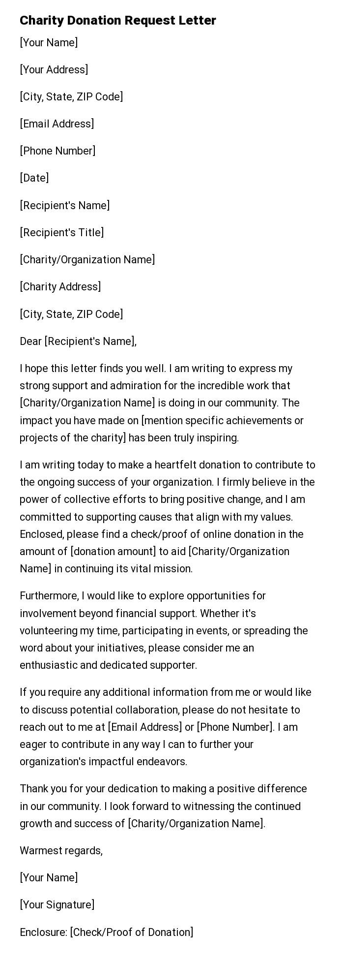 Charity Donation Request Letter