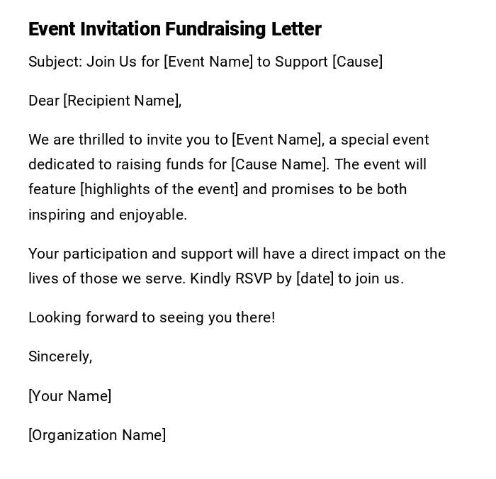 Event Invitation Fundraising Letter Event Invitation Fundraising Letter