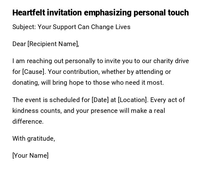 Heartfelt invitation emphasizing personal touch Heartfelt invitation emphasizing personal touch