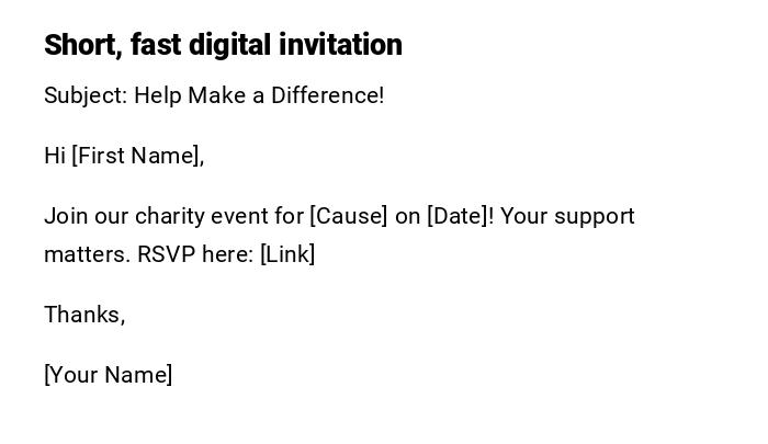 Short, fast digital invitation Short, fast digital invitation