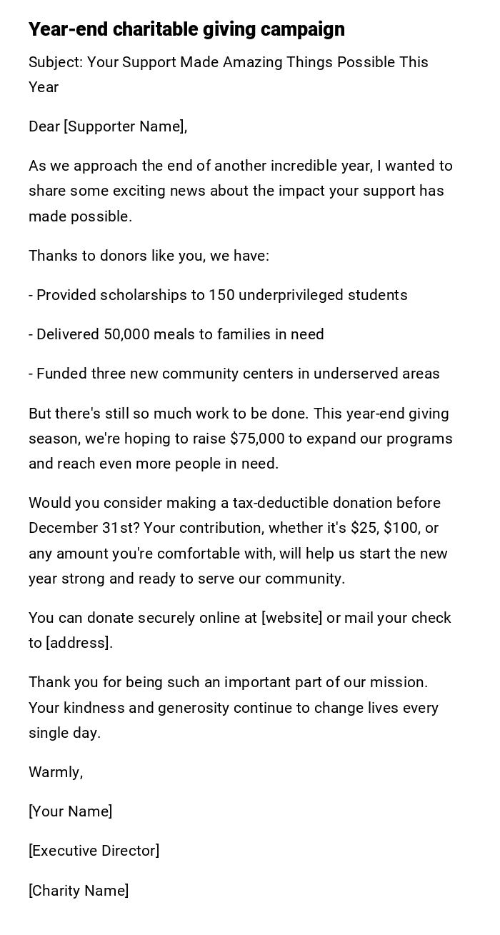 Year-end charitable giving campaign Year-end charitable giving campaign