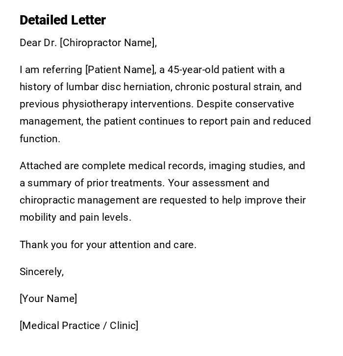 Detailed Letter Detailed Letter