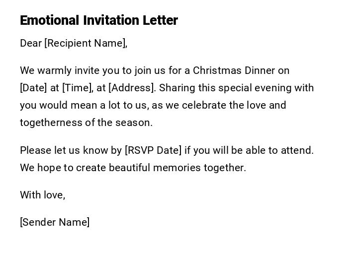 Emotional Invitation Letter Emotional Invitation Letter