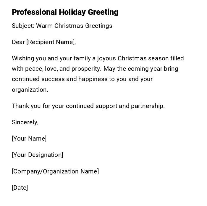 Professional Holiday Greeting Professional Holiday Greeting