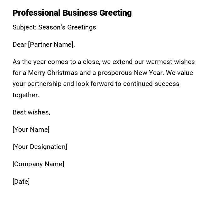 Professional Business Greeting Professional Business Greeting