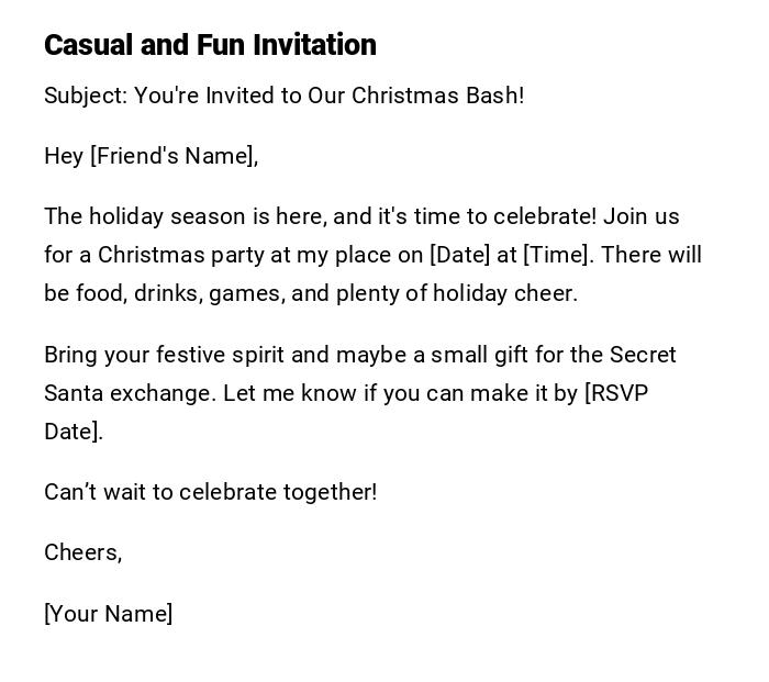 Casual and Fun Invitation Casual and Fun Invitation