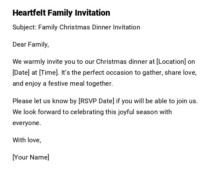 Heartfelt Family Invitation Heartfelt Family Invitation