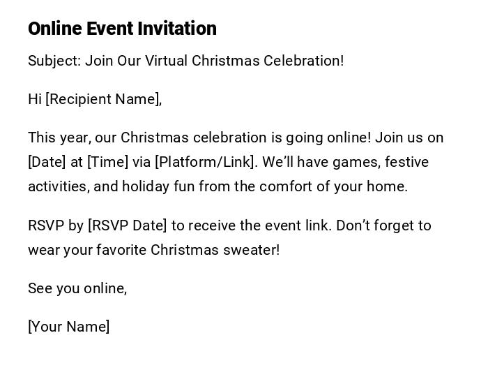 Online Event Invitation Online Event Invitation