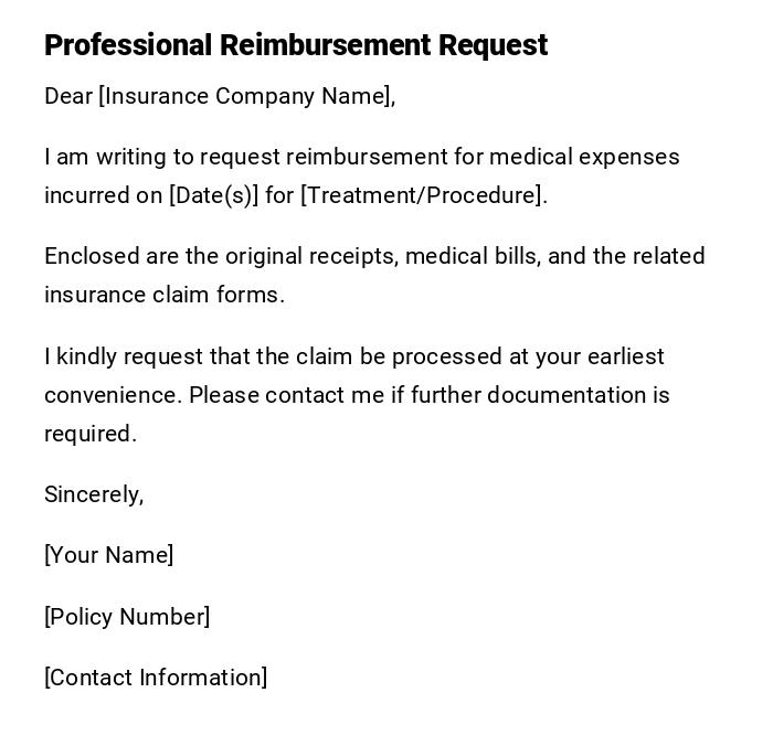 Professional Reimbursement Request