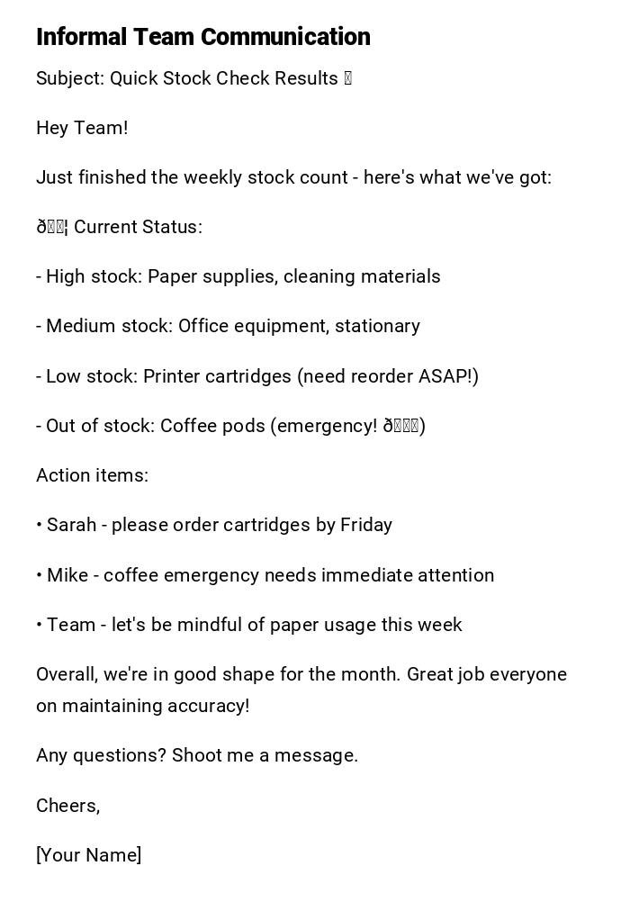 Informal Team Communication Informal Team Communication
