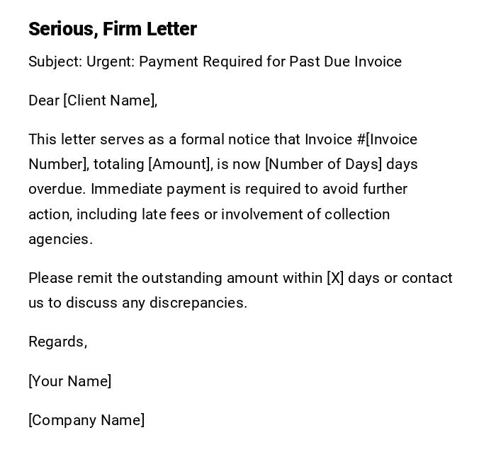Serious, Firm Letter