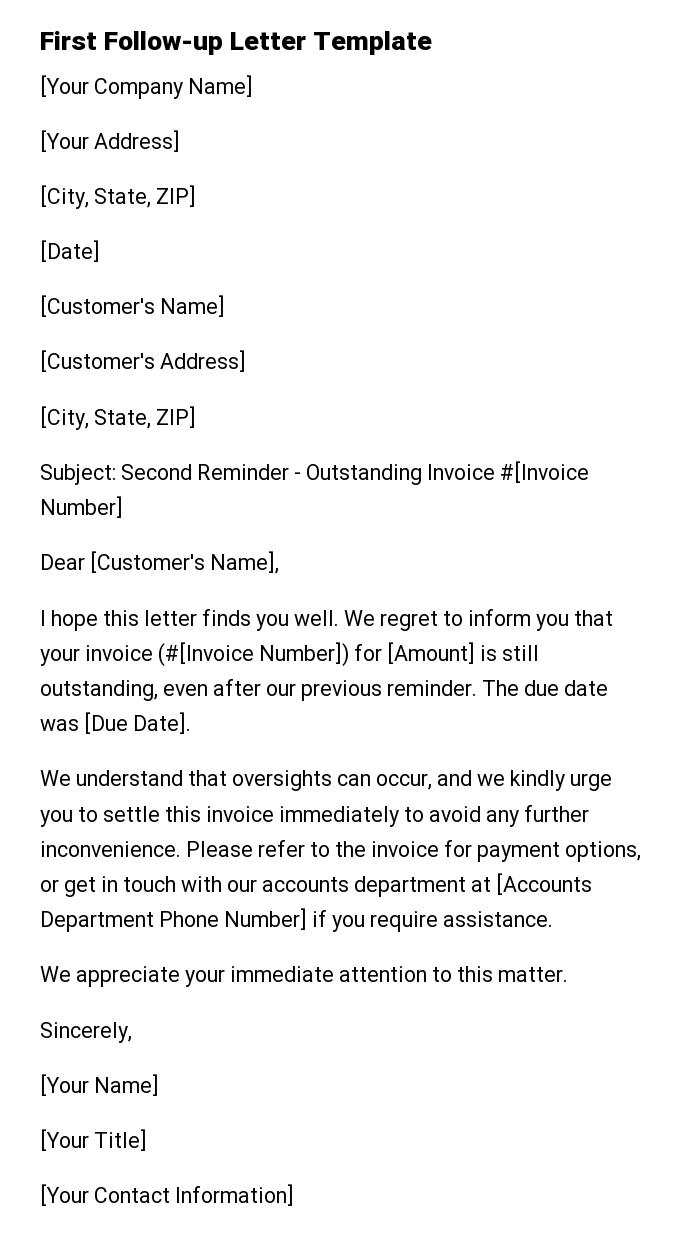 First Follow-up Letter Template