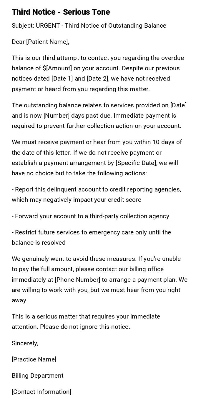 Third Notice - Serious Tone