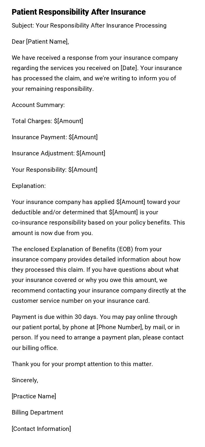 Patient Responsibility After Insurance
