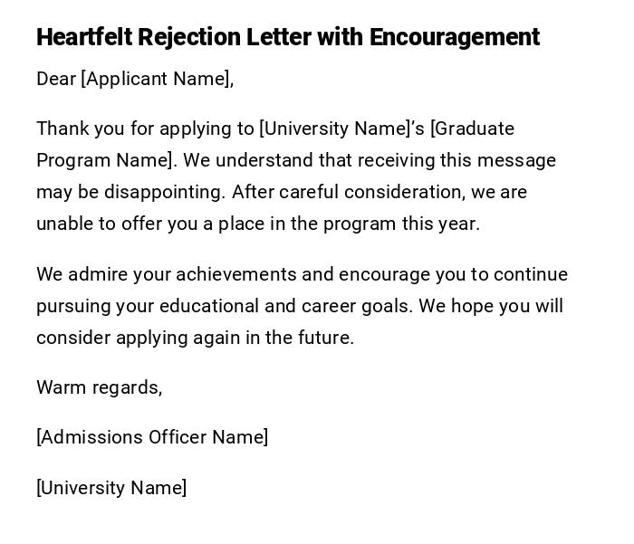 Heartfelt Rejection Letter with Encouragement Heartfelt Rejection Letter with Encouragement