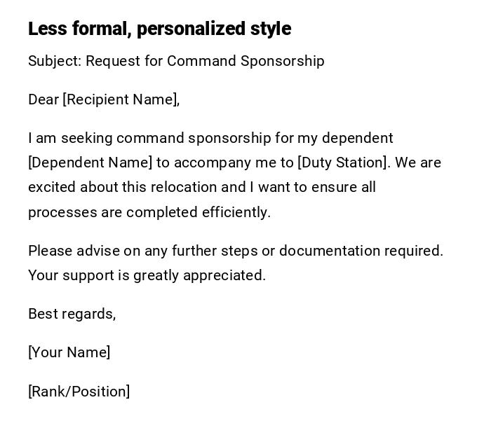 Less formal, personalized style