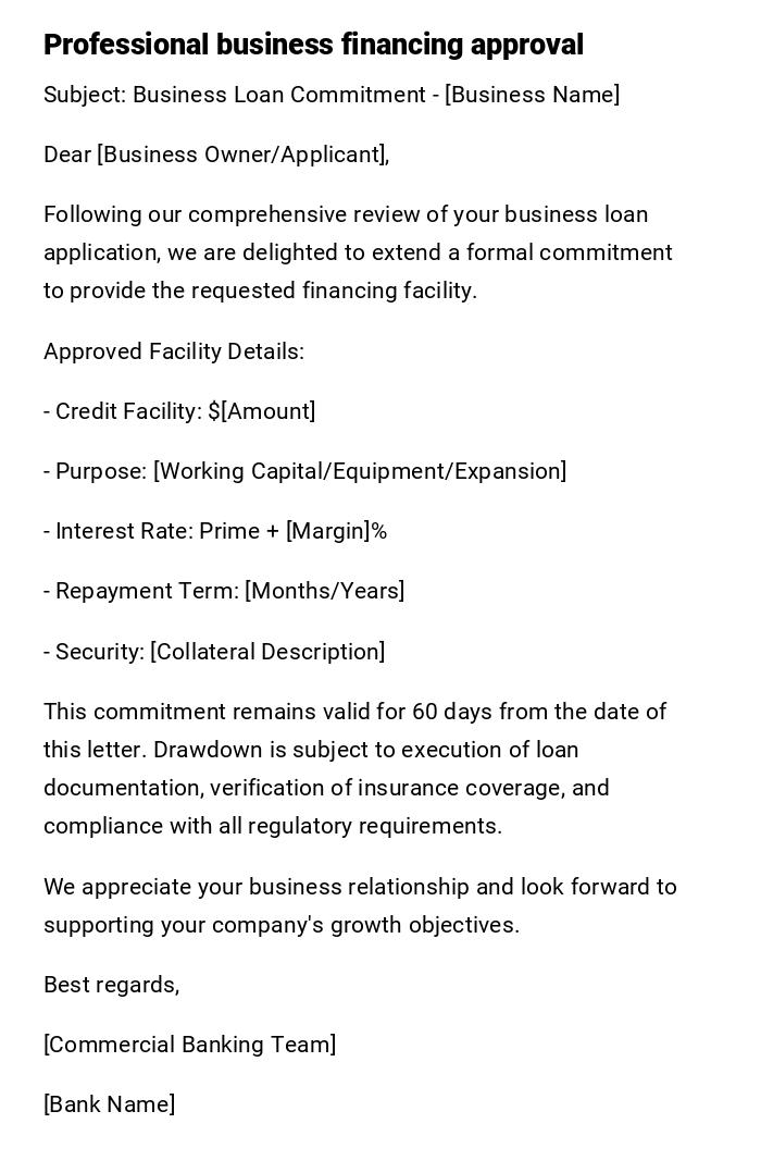 Professional business financing approval Professional business financing approval