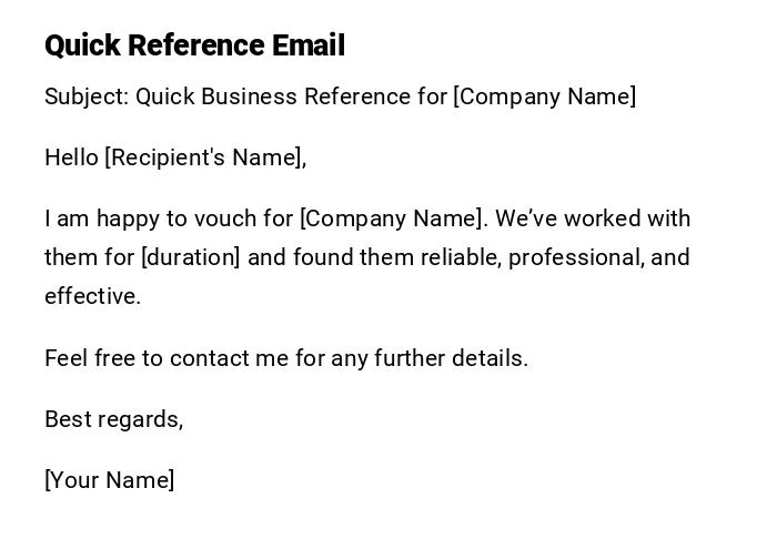 Quick Reference Email Quick Reference Email