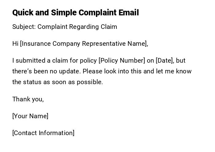 Quick and Simple Complaint Email Quick and Simple Complaint Email