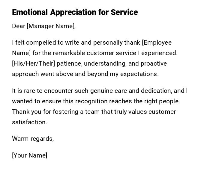 Emotional Appreciation for Service
