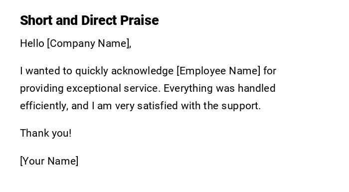 Short and Direct Praise