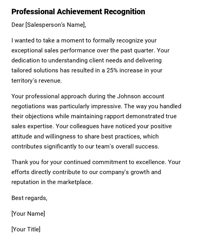 Professional Achievement Recognition Professional Achievement Recognition