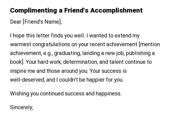 Complimenting a Friend's Accomplishment