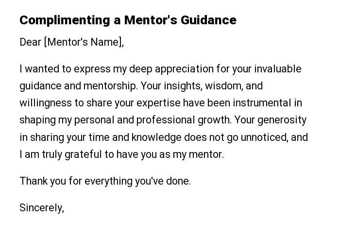 Complimenting a Mentor's Guidance