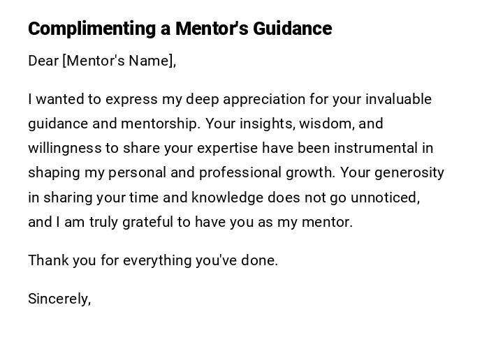 Complimenting a Mentor's Guidance