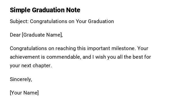 Simple Graduation Note Simple Graduation Note