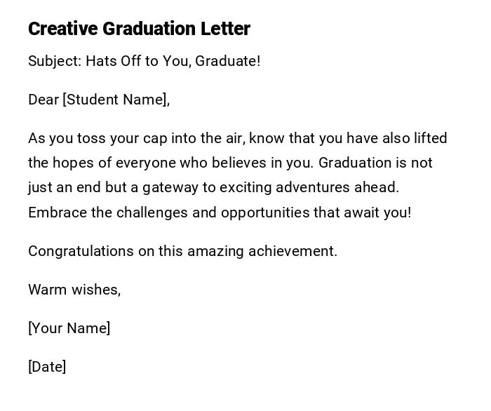 Creative Graduation Letter Creative Graduation Letter