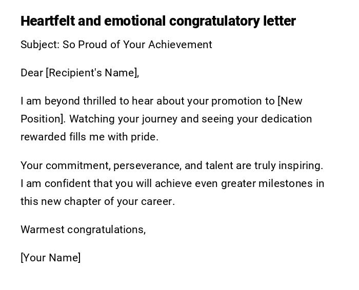 Heartfelt and emotional congratulatory letter Heartfelt and emotional congratulatory letter