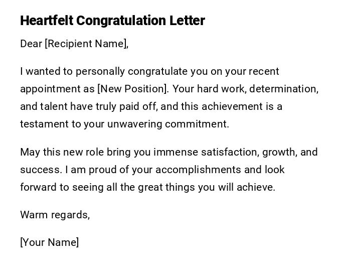 Heartfelt Congratulation Letter Heartfelt Congratulation Letter