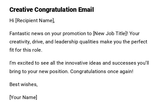 Creative Congratulation Email Creative Congratulation Email