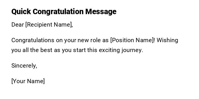 Quick Congratulation Message Quick Congratulation Message