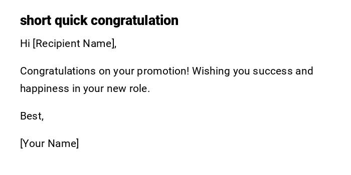 short quick congratulation short quick congratulation