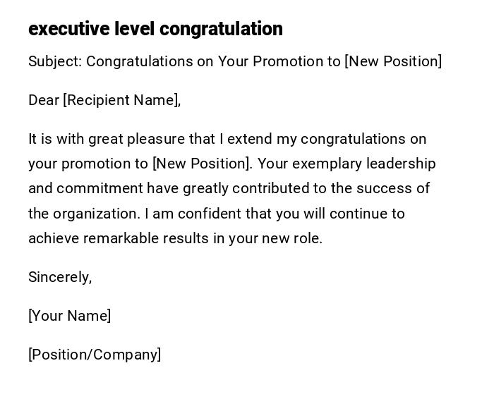 executive level congratulation executive level congratulation