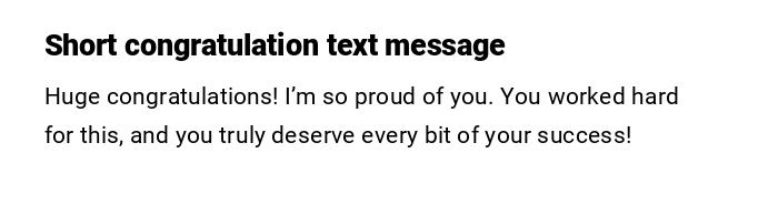 Short congratulation text message Short congratulation text message