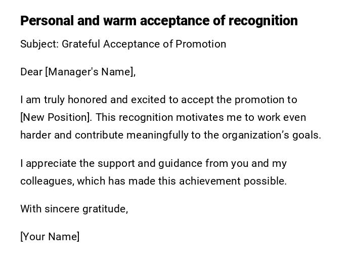 Personal and warm acceptance of recognition Personal and warm acceptance of recognition