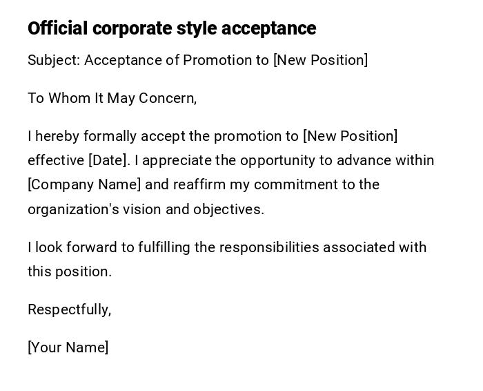 Official corporate style acceptance Official corporate style acceptance