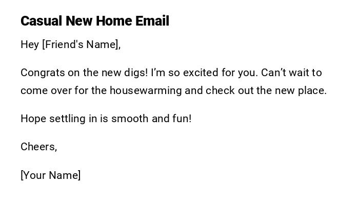 Casual New Home Email Casual New Home Email