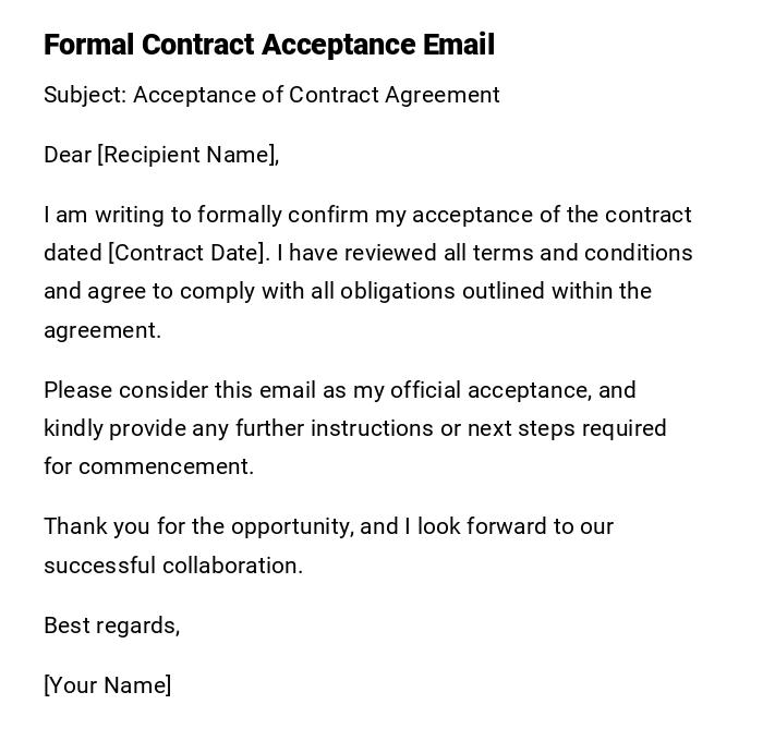 Formal Contract Acceptance Email Formal Contract Acceptance Email