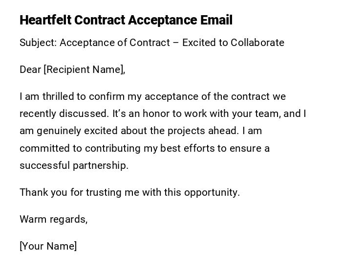 Heartfelt Contract Acceptance Email Heartfelt Contract Acceptance Email