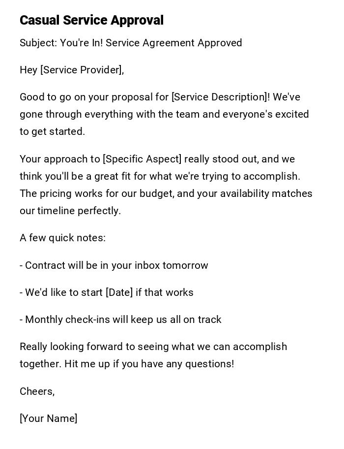 Casual Service Approval Casual Service Approval